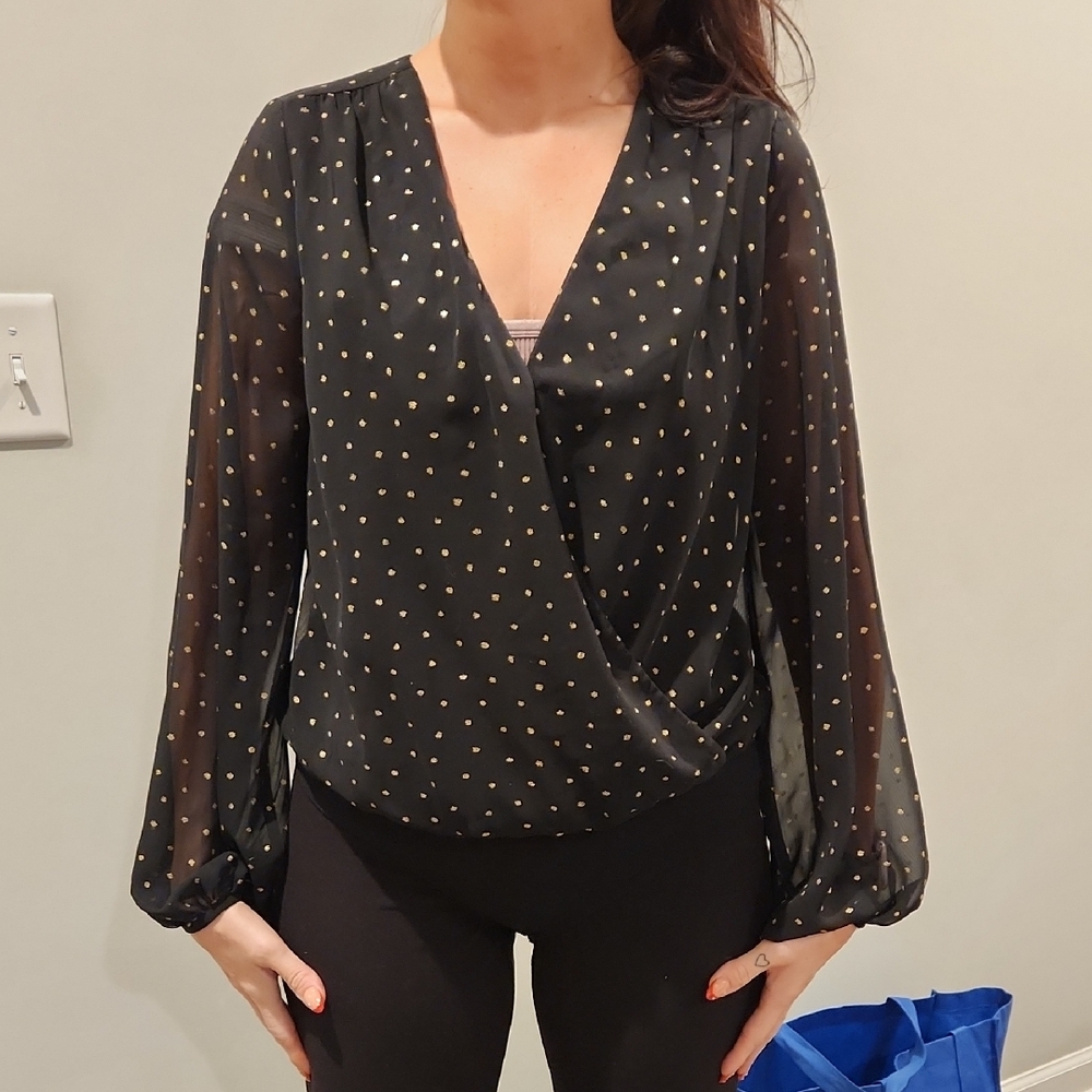 Black and Gold Polka Dot Women's Bodysuit